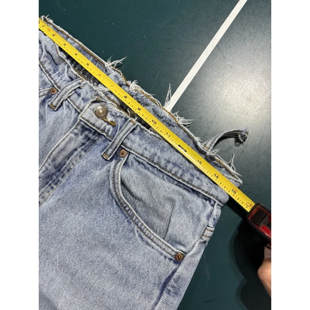 Vtg Levis 505 Orange Tab Jeans 30x29 Straight Leg Light Wash Distressed USA 90s